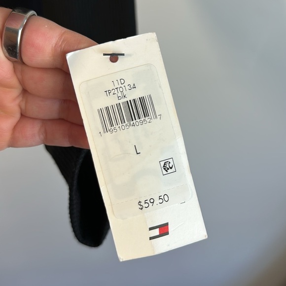 NWT Womens Tommy Hilfiger Sport Waffle Knit Faux Wrap Top Size Large Long Sleeve - Picture 4 of 11